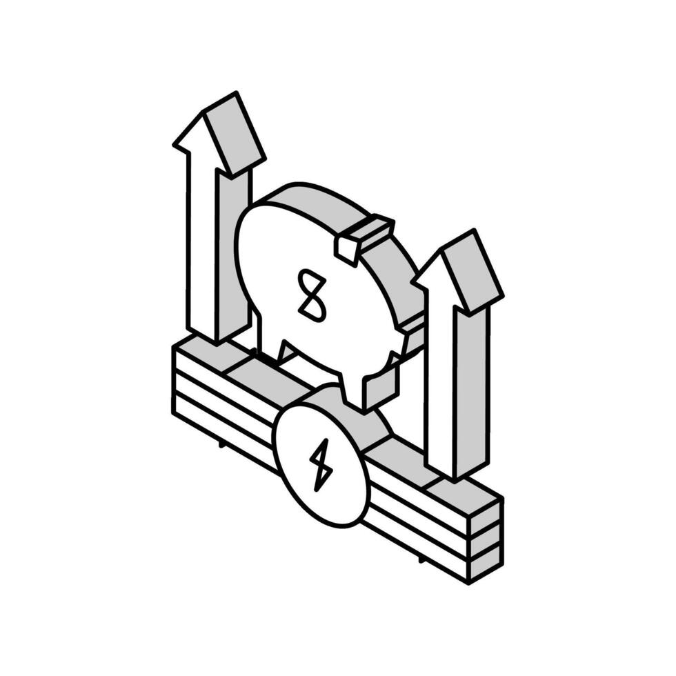 Wachstum Geld Energie Speichern isometrisch Symbol Vektor Illustration