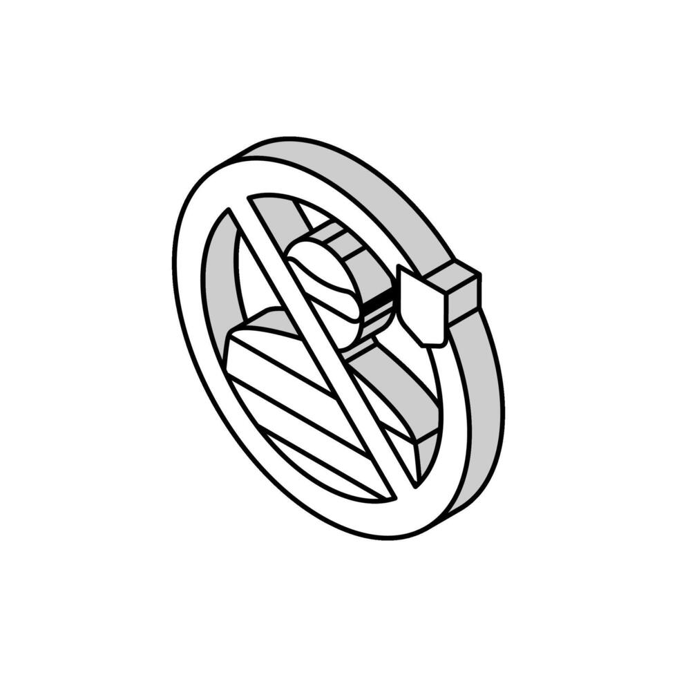 Dieb schützen isometrisch Symbol Vektor Illustration eben