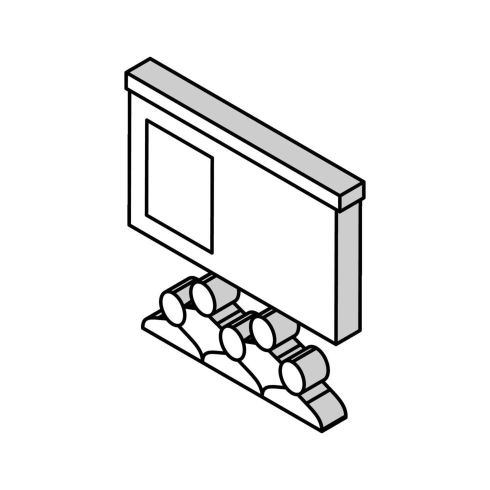 Treffen Konferenz isometrisch Symbol Vektor Illustration