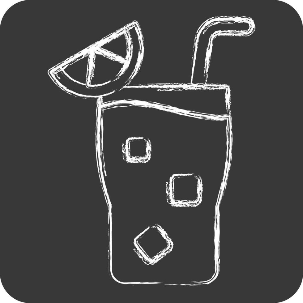ikon cocktail 3. relaterad till cocktails, dryck symbol. krita stil. enkel design redigerbar. enkel illustration vektor