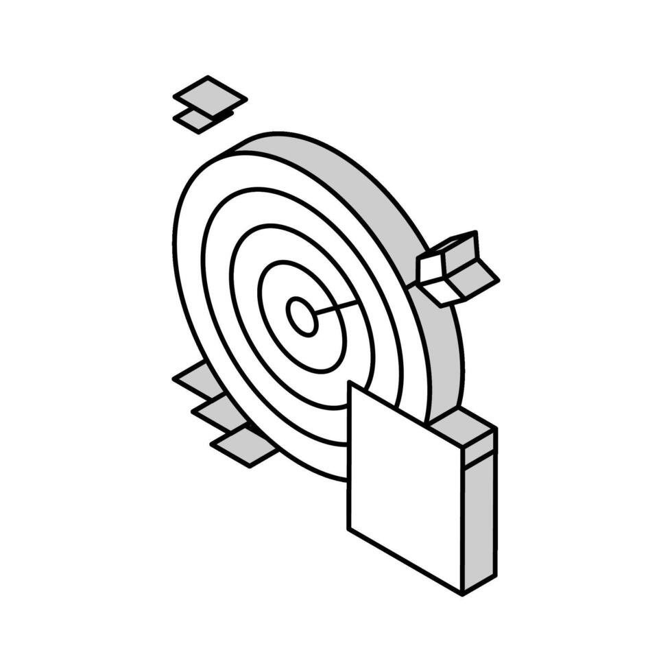 mål cible pil isometrisk ikon vektor illustration