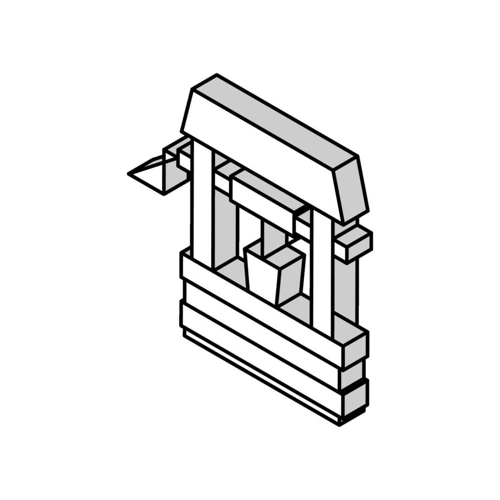 väl vatten isometrisk ikon vektor illustration