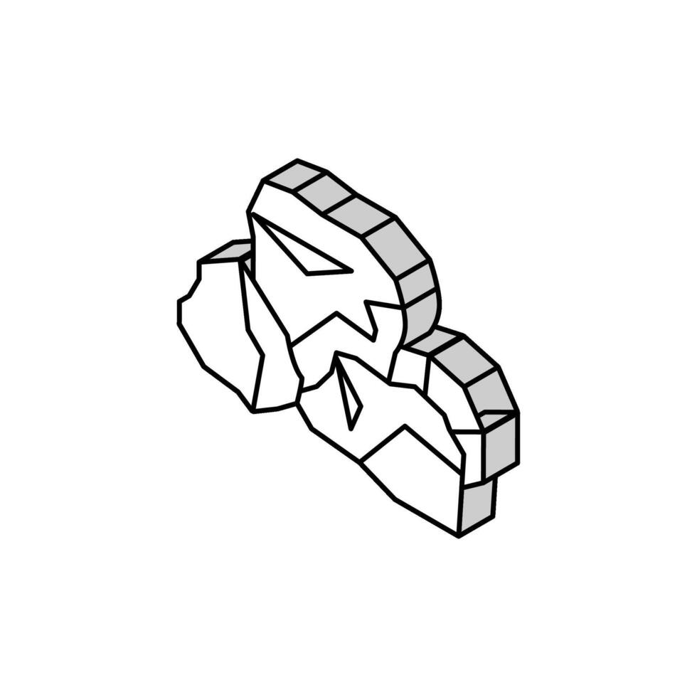 bauxit aluminium produktion isometrisk ikon vektor illustration