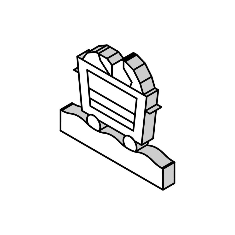 brytning byte aluminium produktion isometrisk ikon vektor illustration