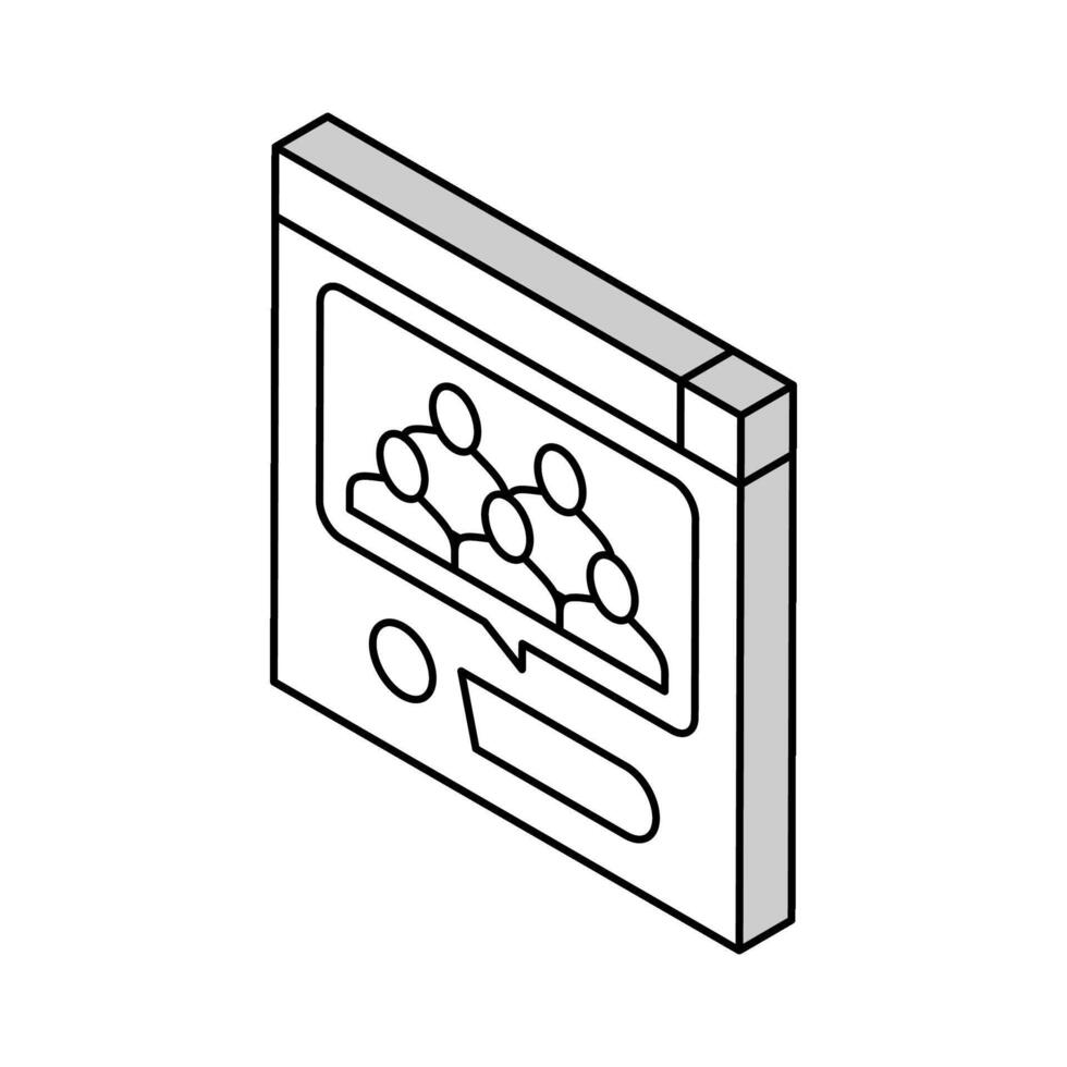 Analytik von Menschen Anfragen im Internet isometrisch Symbol Vektor Illustration