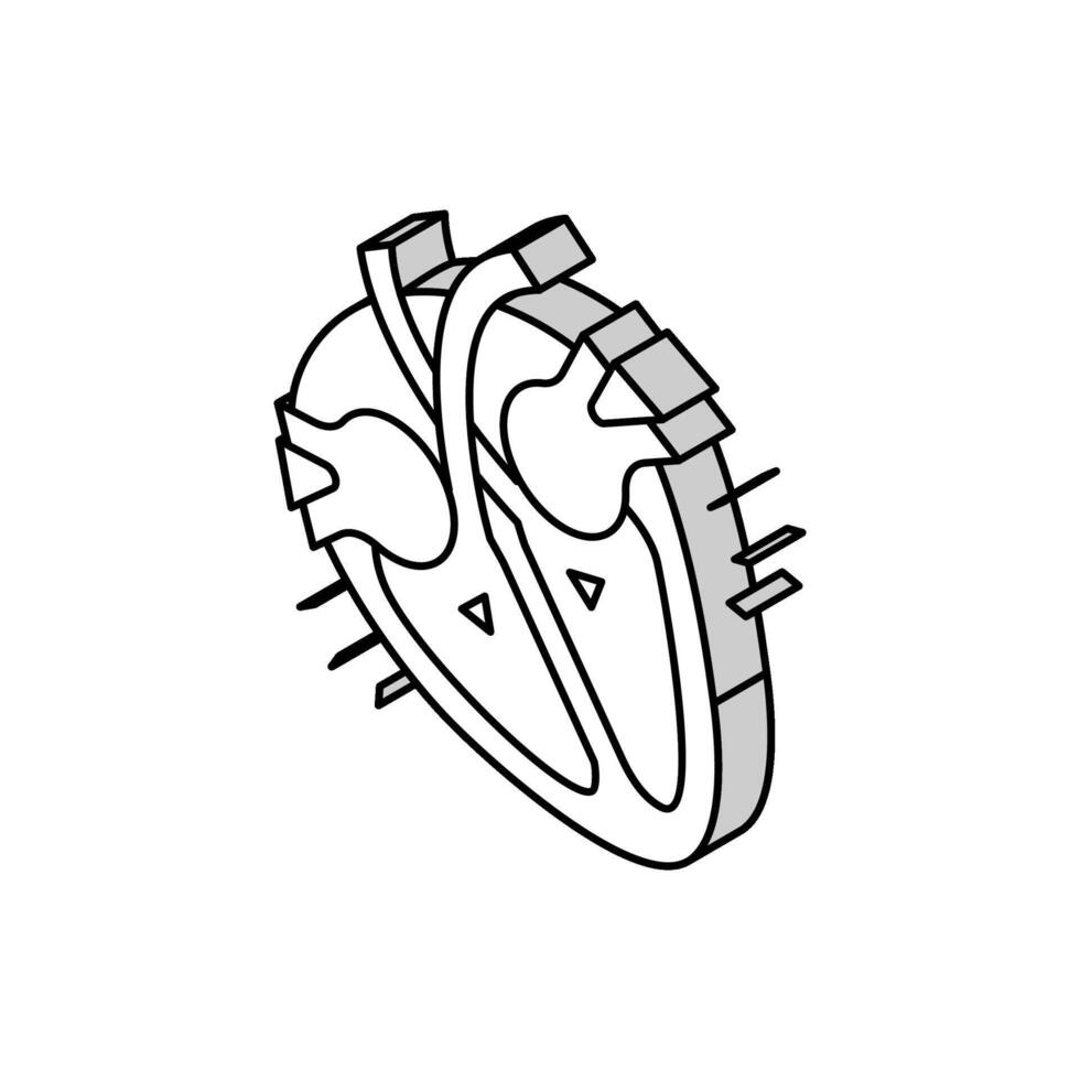 diastol sjukdom isometrisk ikon vektor illustration