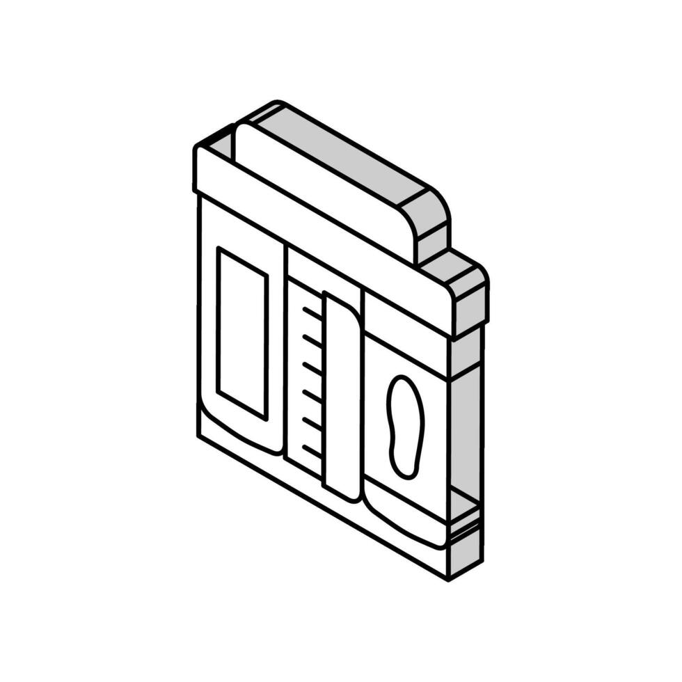 rengöring sko vård utrustning isometrisk ikon vektor illustration