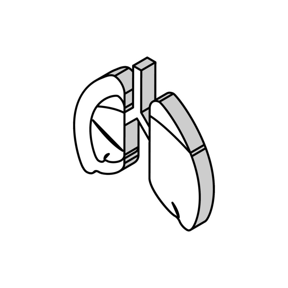 Pneumothorax Krankheit isometrisch Symbol Vektor Illustration