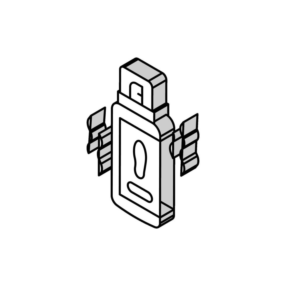 Deodorant Schuh Pflege isometrisch Symbol Vektor Illustration