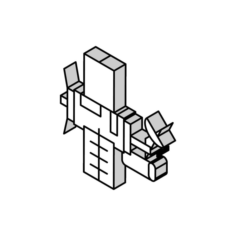 satellit Utrustning isometrisk ikon vektor illustration