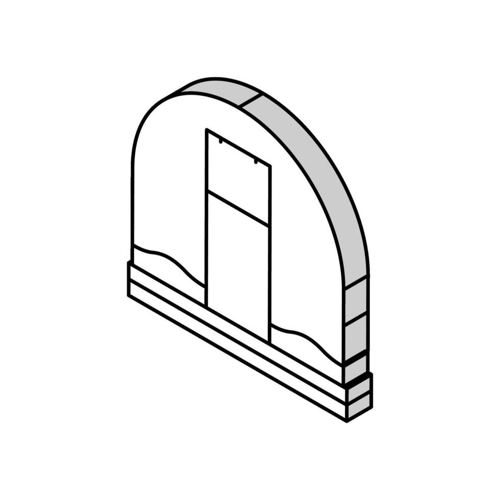 Polycarbonat Gewächshaus isometrisch Symbol Vektor Illustration