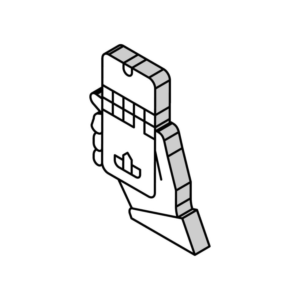 mobil spel herr fritid isometrisk ikon vektor illustration