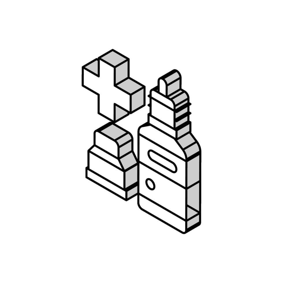 Nasal- oder Auge Tropfen Homöopathie isometrisch Symbol Vektor Illustration