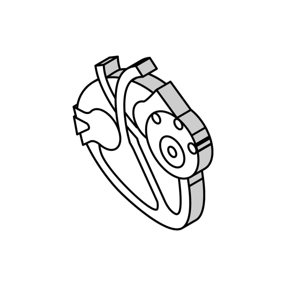 Myokarditis Krankheit isometrisch Symbol Vektor Illustration