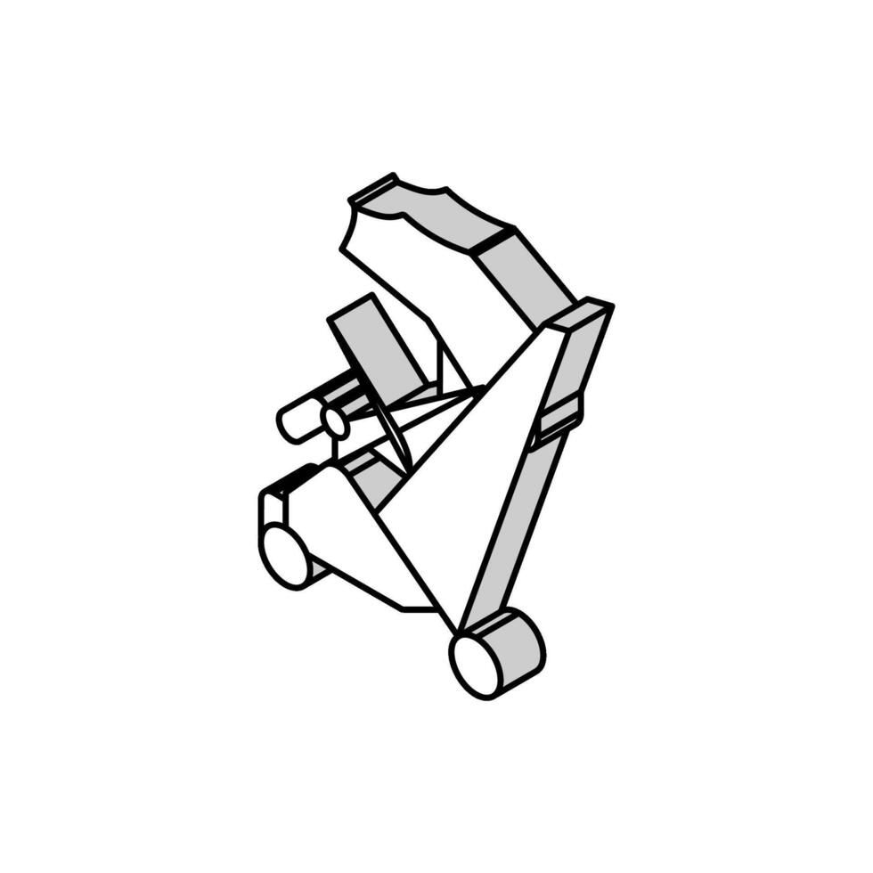 Kinderwagen gehen Baby isometrisch Symbol Vektor Illustration