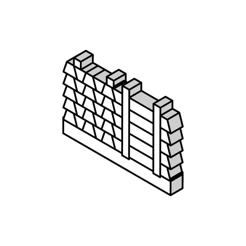 Fußboden Balken Beton isometrisch Symbol Vektor Illustration