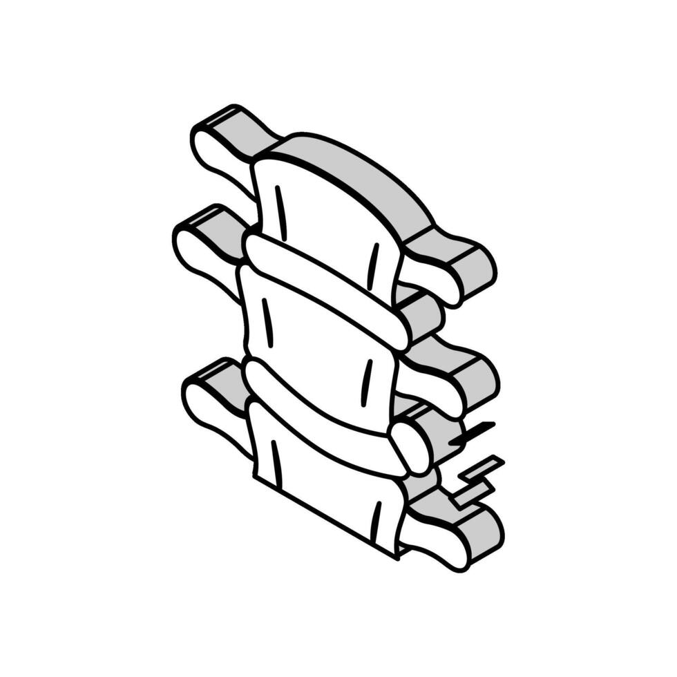 spinal bråck sjukdom isometrisk ikon vektor illustration