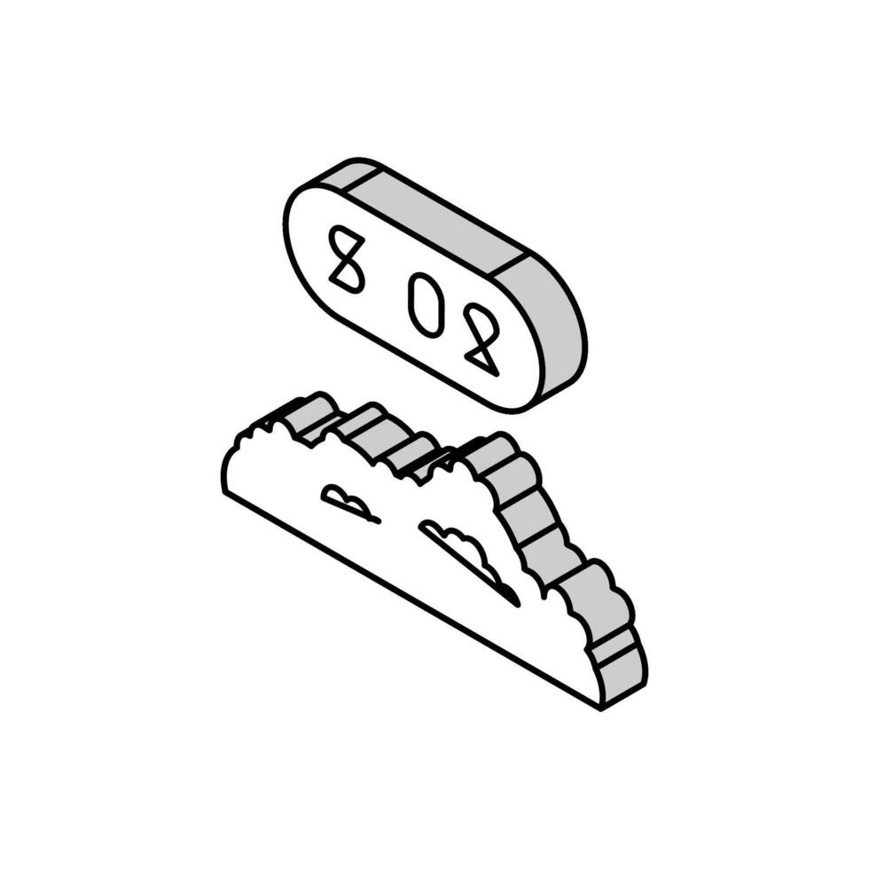 sio2 Halbleiter Herstellung isometrisch Symbol Vektor Illustration