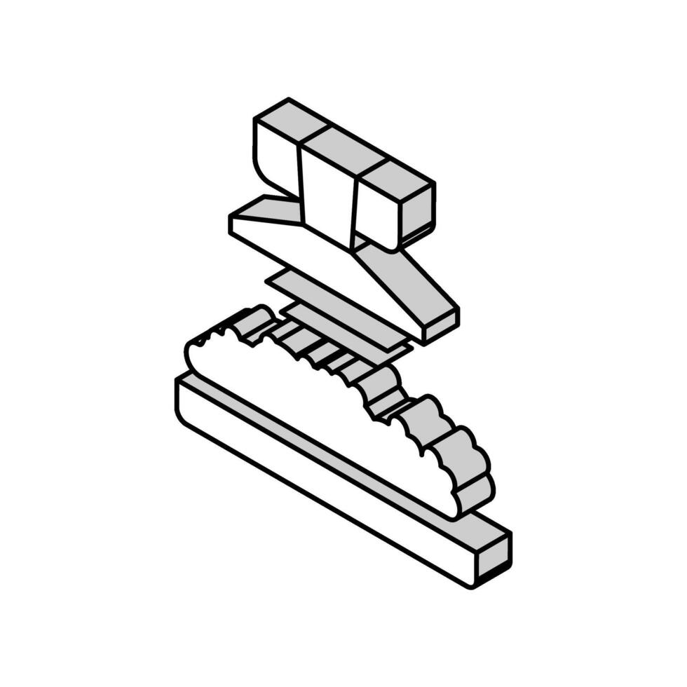 tillverkning ost produkt isometrisk ikon vektor illustration
