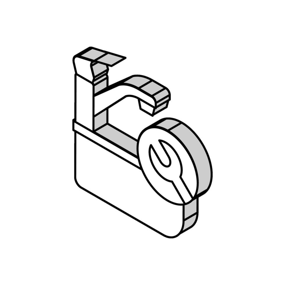 kran reparera isometrisk ikon vektor illustration