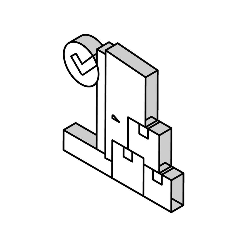 Tür zu Tür Bedienung isometrisch Symbol Vektor Illustration