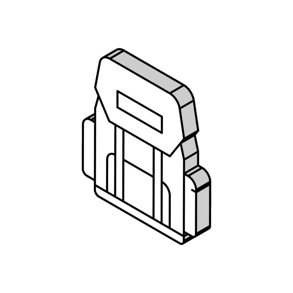 vandring ryggsäck för jakt isometrisk ikon vektor illustration