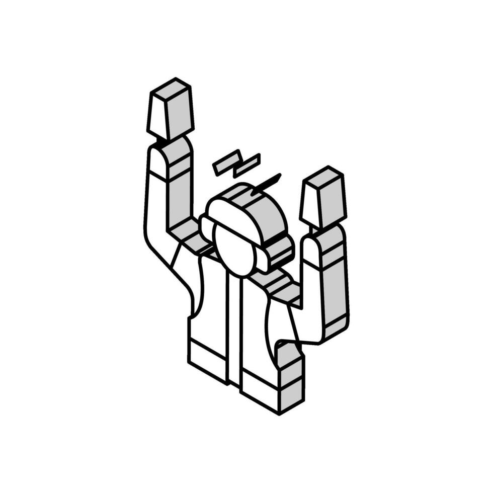 Flughafen Mitarbeiter Direkte Flugzeug zu Runway isometrisch Symbol Vektor Illustration