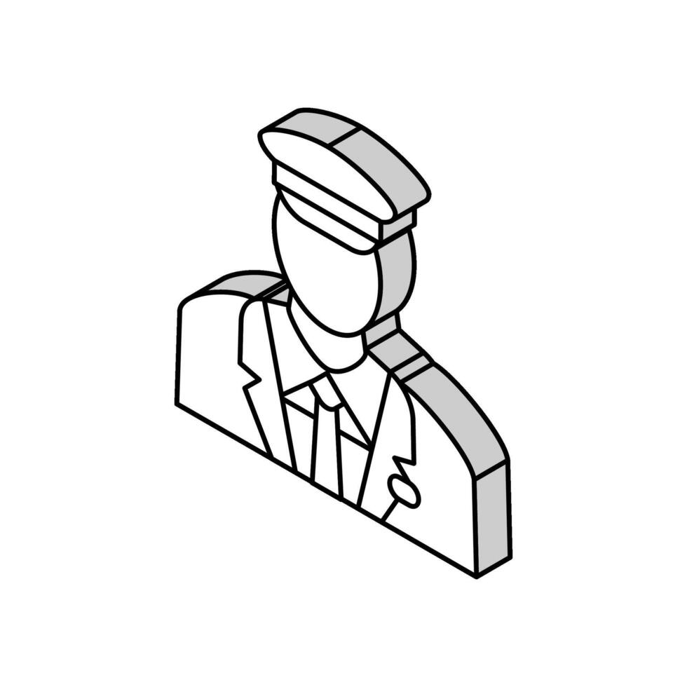 Pilot Flug Schule isometrisch Symbol Vektor Illustration