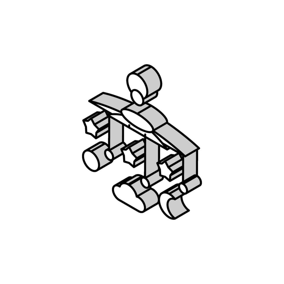 karusell per spjälsäng bebis isometrisk ikon vektor illustration