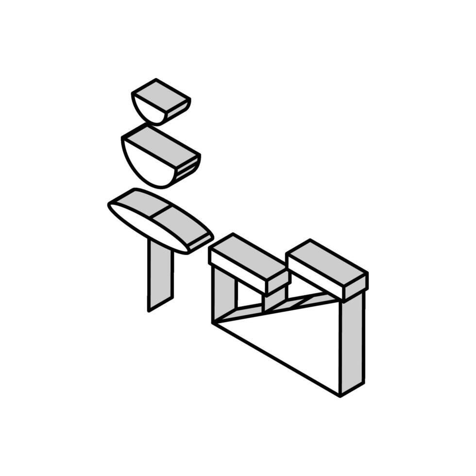 multi Niveau Topf zum Haus Pflanze isometrisch Symbol Vektor Illustration