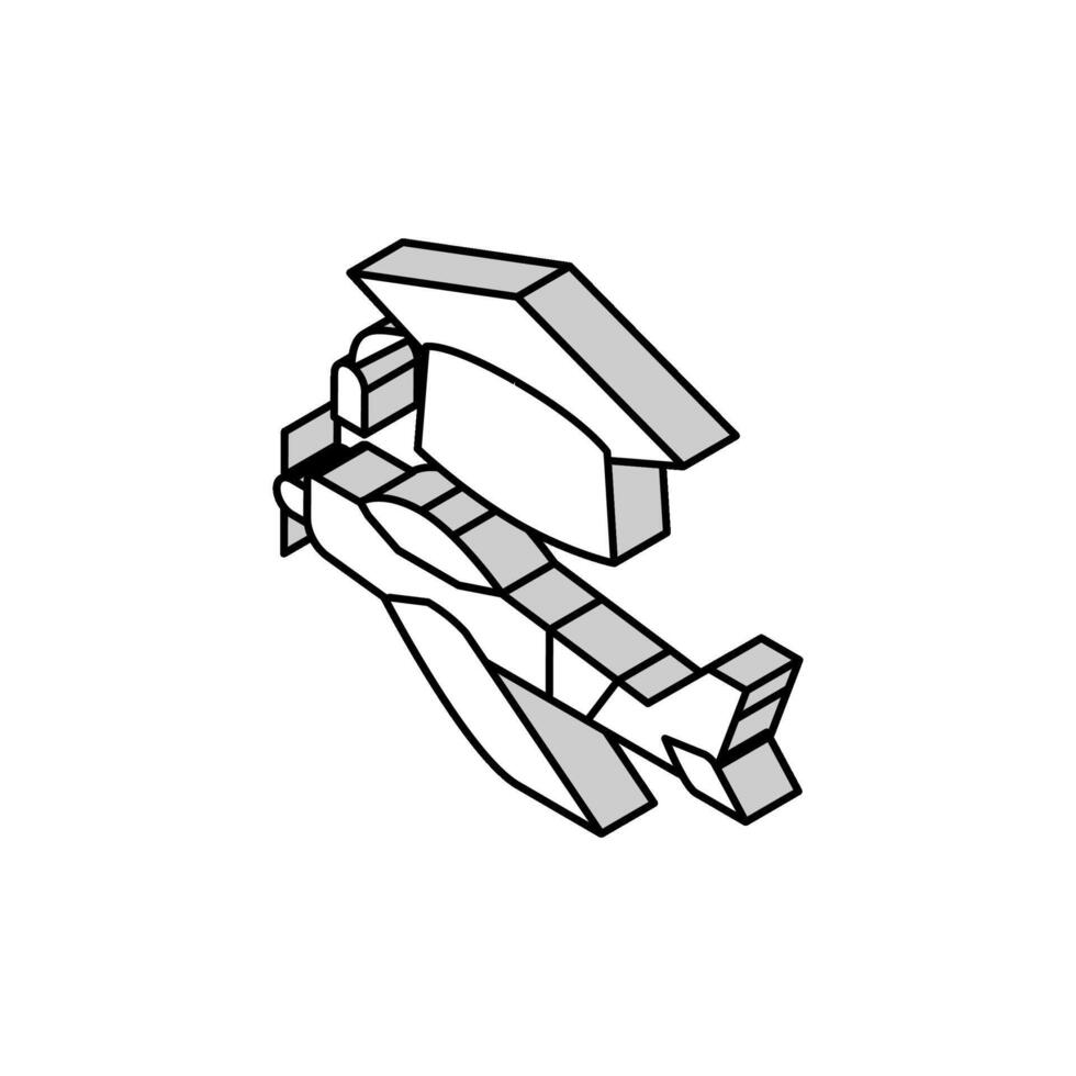 Absolvent Flug Schule isometrisch Symbol Vektor Illustration