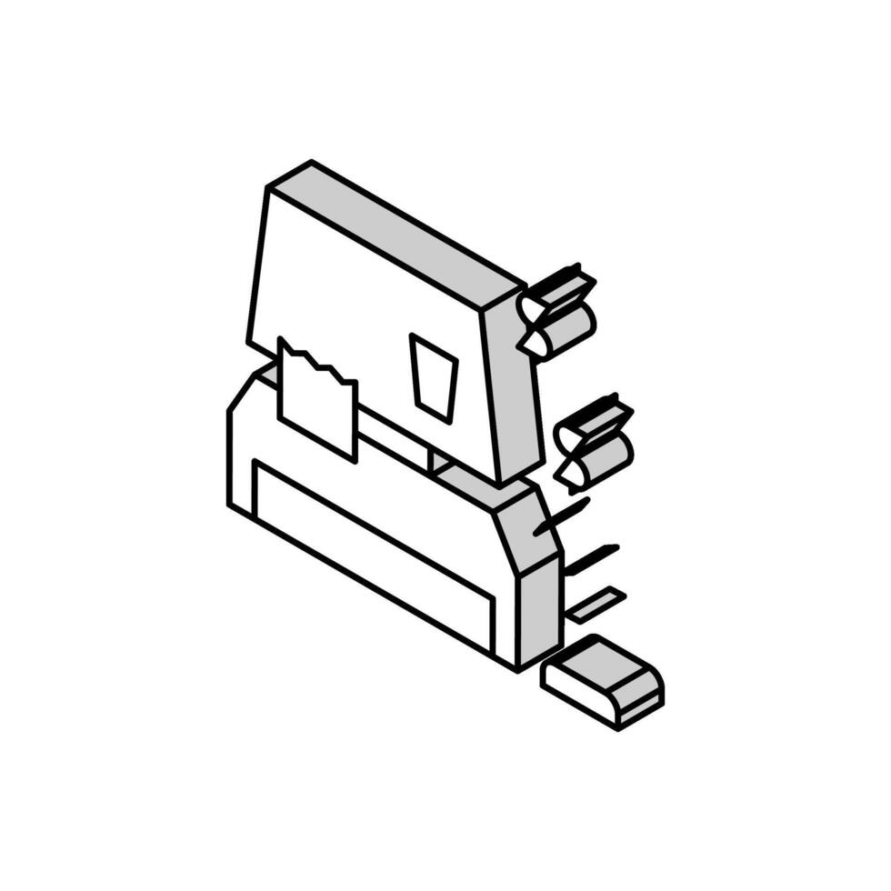 Kasse Maschine von Kaffee Cafe isometrisch Symbol Vektor Illustration