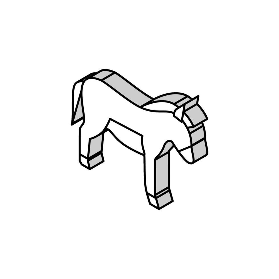 åsna inhemsk djur- isometrisk ikon vektor illustration