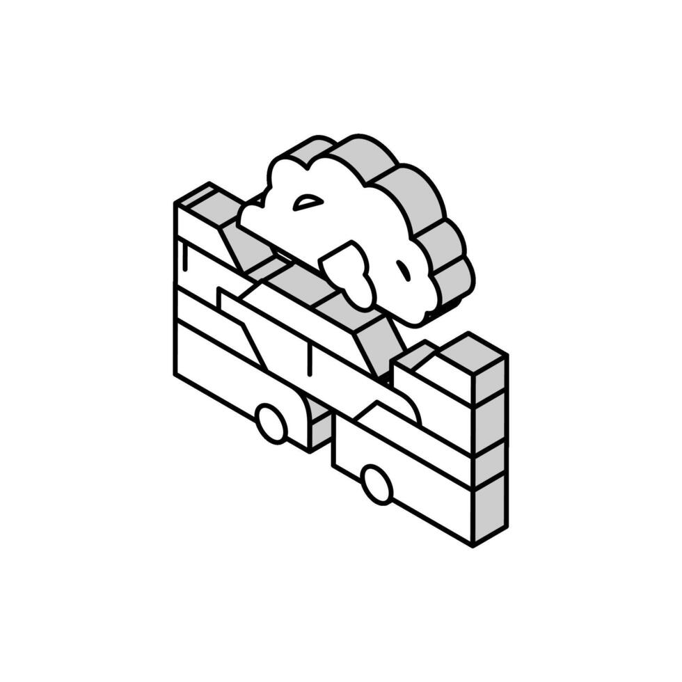 Transport Auto Rauch isometrisch Symbol Vektor Illustration