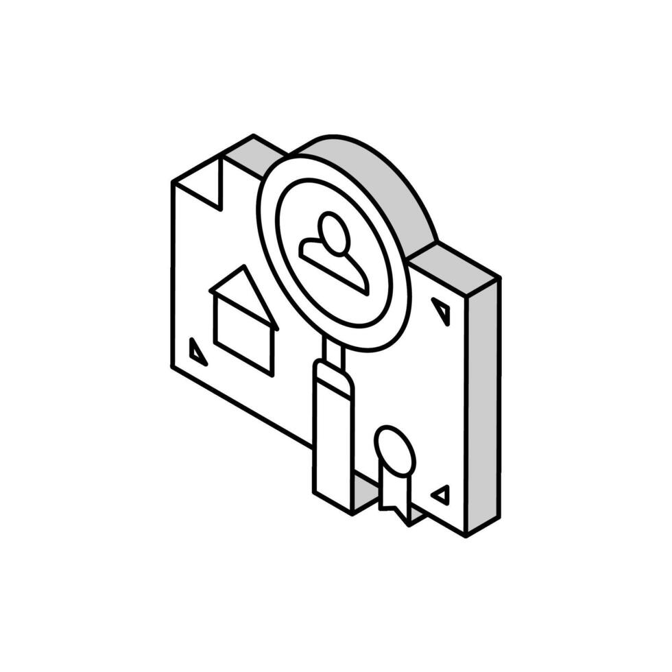 Überprüfung Mieter Empfehlungen isometrisch Symbol Vektor Illustration