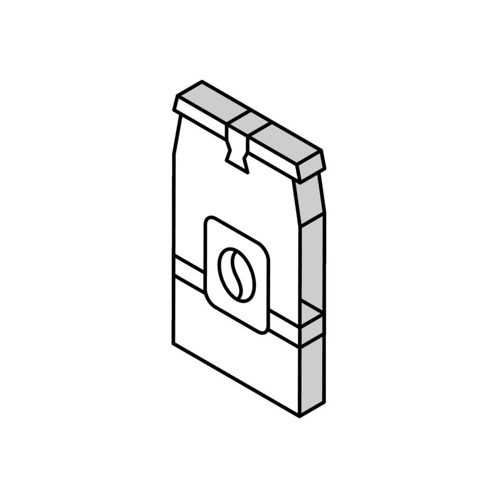 kaffe låda isometrisk ikon vektor illustration