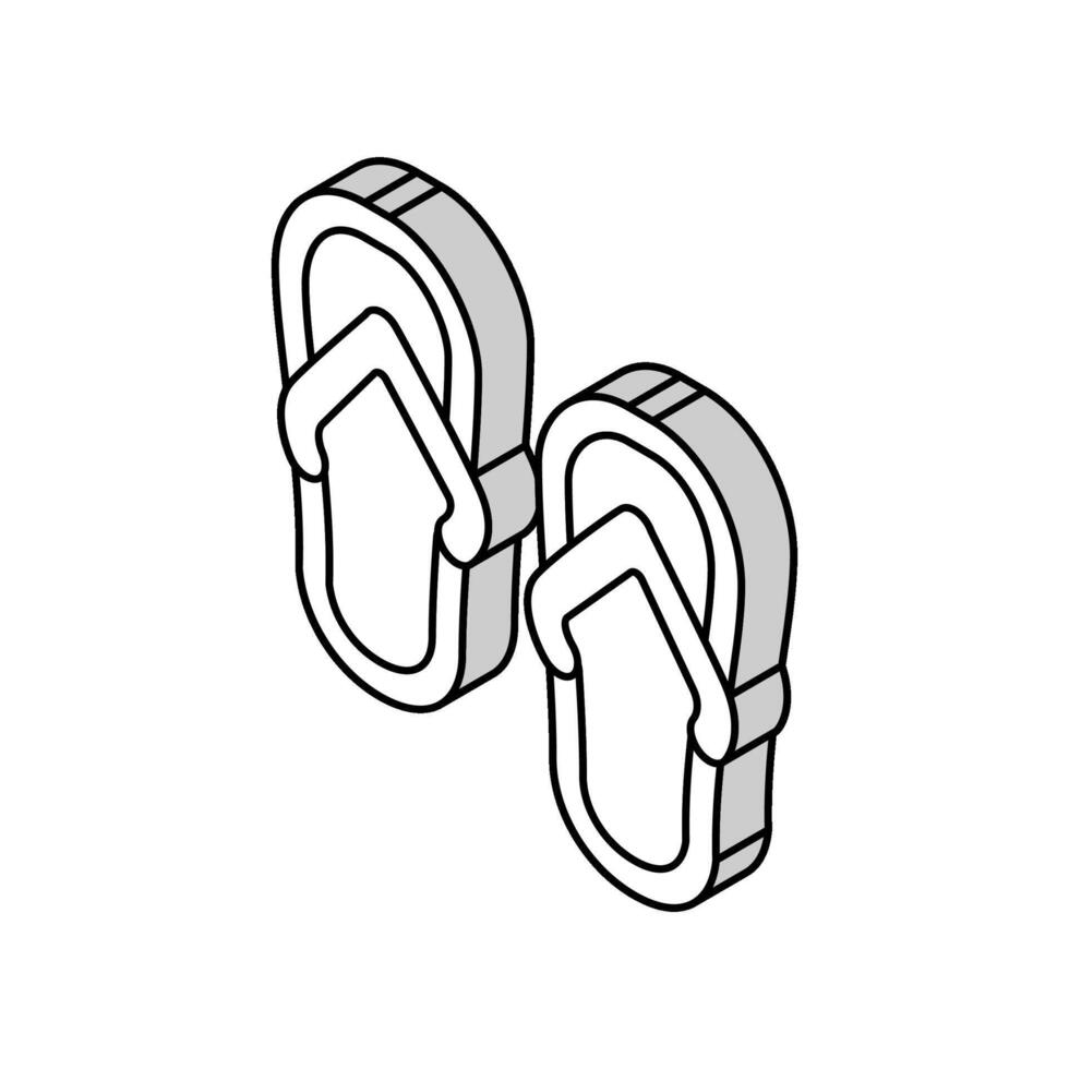 tofflor sommar skor isometrisk ikon vektor illustration