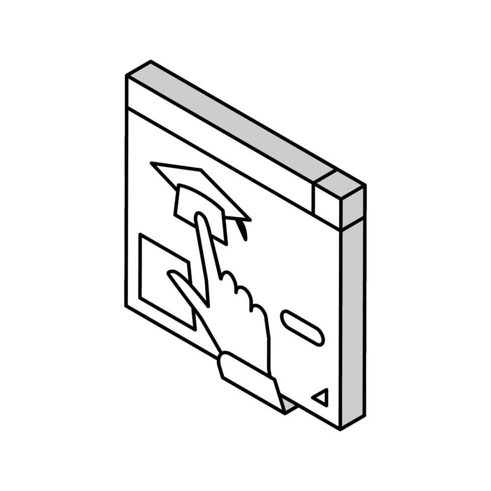 Verknüpfung zu höher Bildung Ressource isometrisch Symbol Vektor Illustration