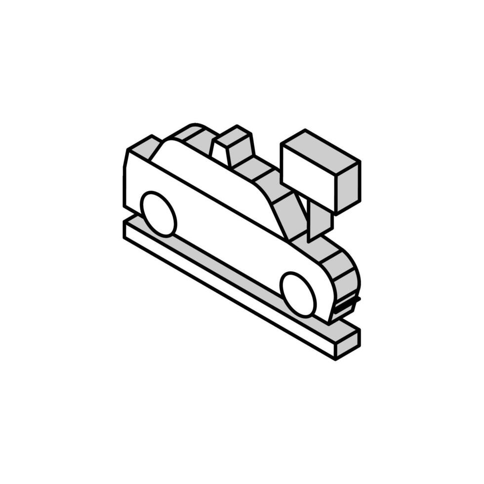 taxi sluta motell isometrisk ikon vektor illustration
