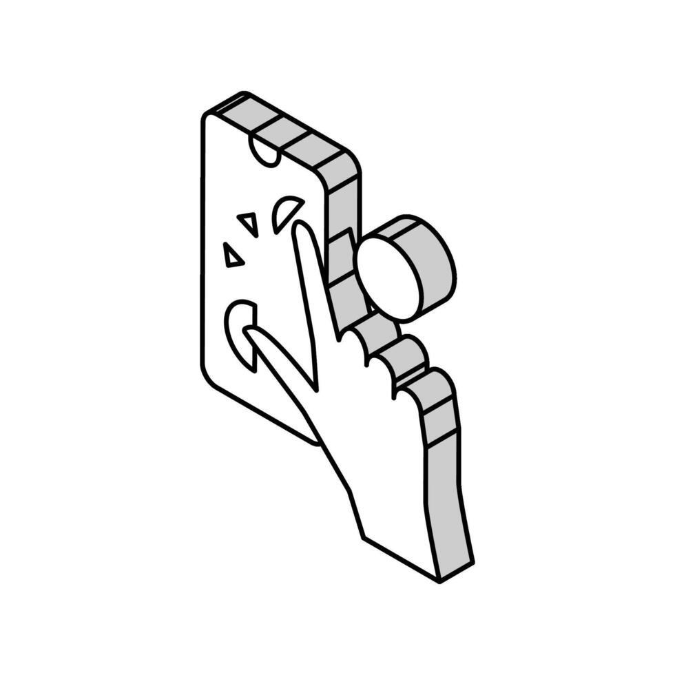 Zoomen im Geste Telefon Bildschirm isometrisch Symbol Vektor Illustration