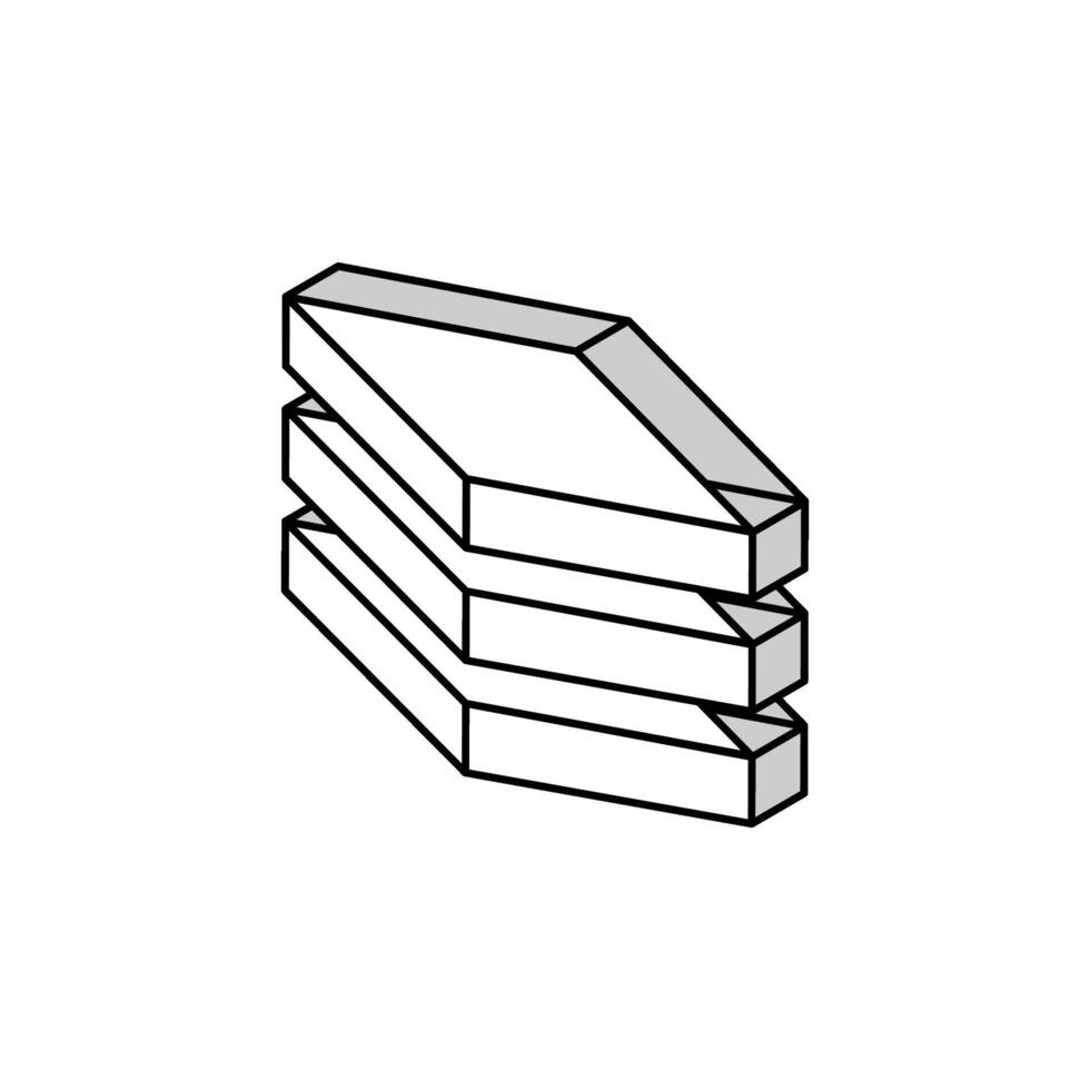 Teller Mineral wolle isometrisch Symbol Vektor Illustration