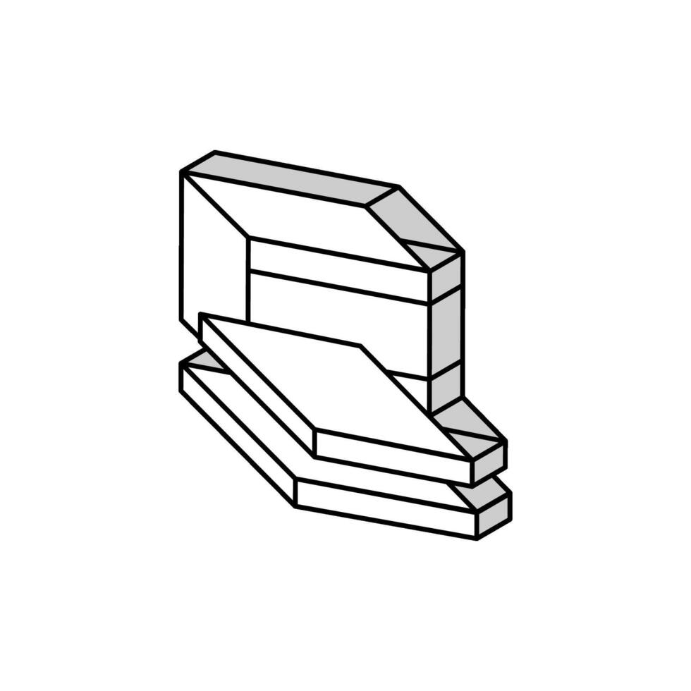 Verpackung Mineral wolle isometrisch Symbol Vektor Illustration