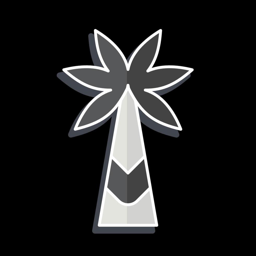 Symbol Palme Baum. verbunden zu Kenia Symbol. glänzend Stil. einfach Design editierbar. einfach Illustration vektor