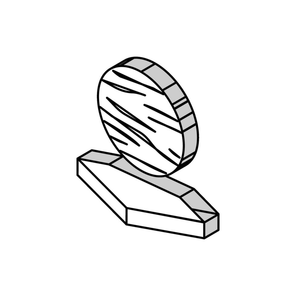 basalt mineral ull isometrisk ikon vektor illustration