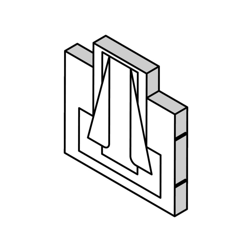 förstärkning i fundament isometrisk ikon vektor illustration