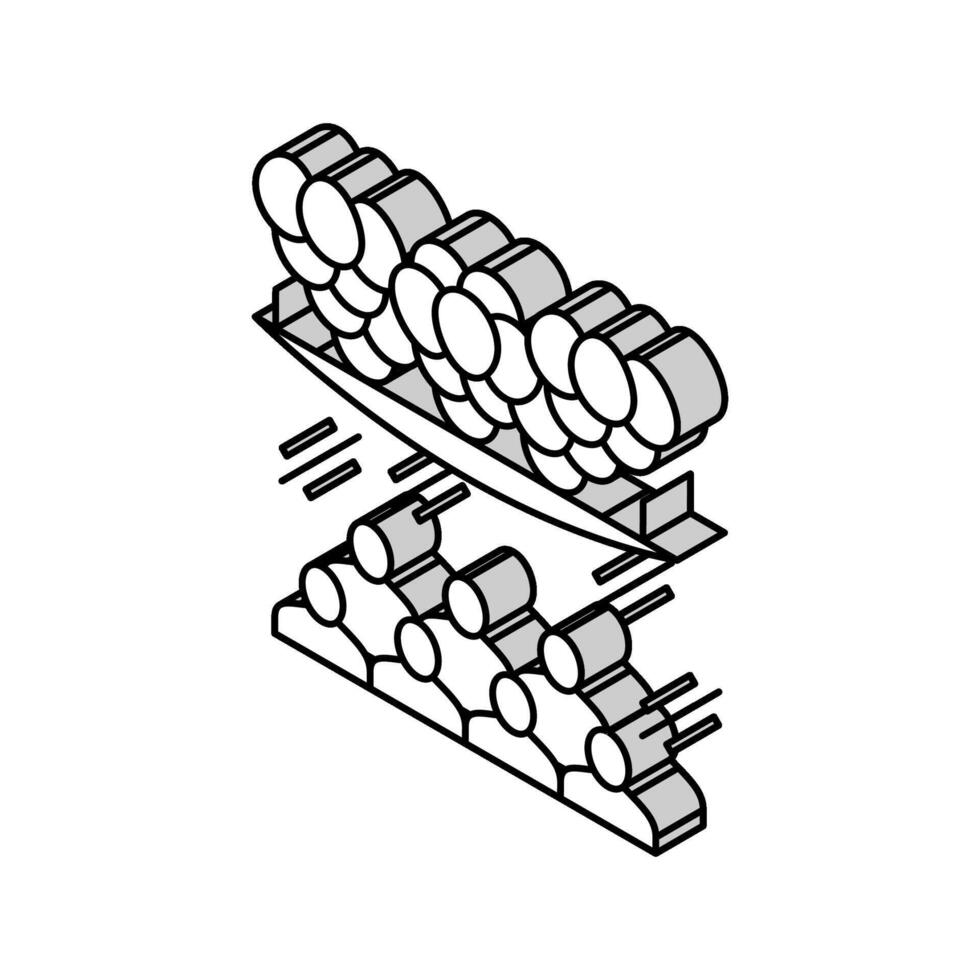 överraskning fest dekorerad ballong isometrisk ikon vektor illustration