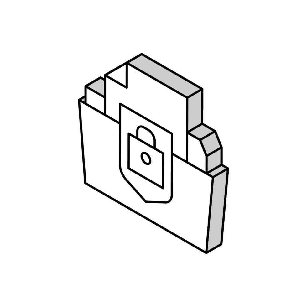 Schutz von intellektuell Eigentum isometrisch Symbol Vektor Illustration