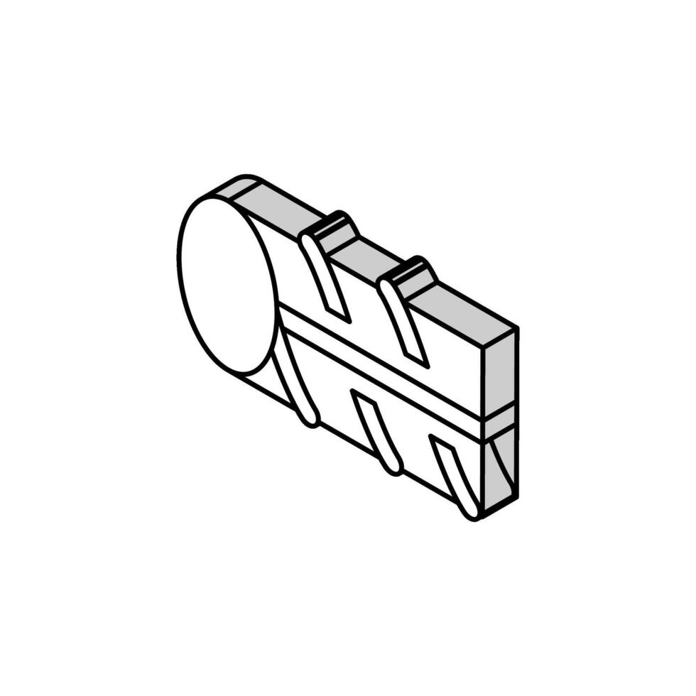 gehärtet Stahl Armaturen isometrisch Symbol Vektor Illustration
