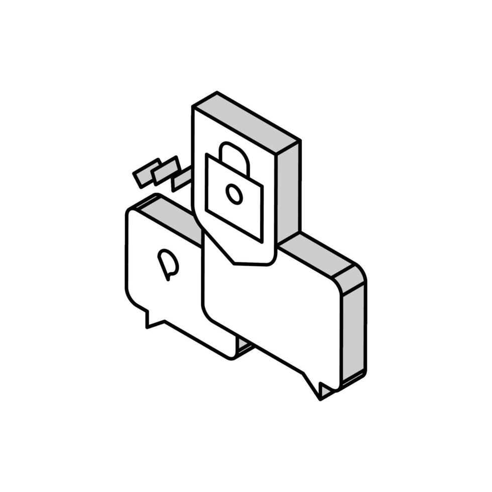 säkerhet samråd isometrisk ikon vektor illustration