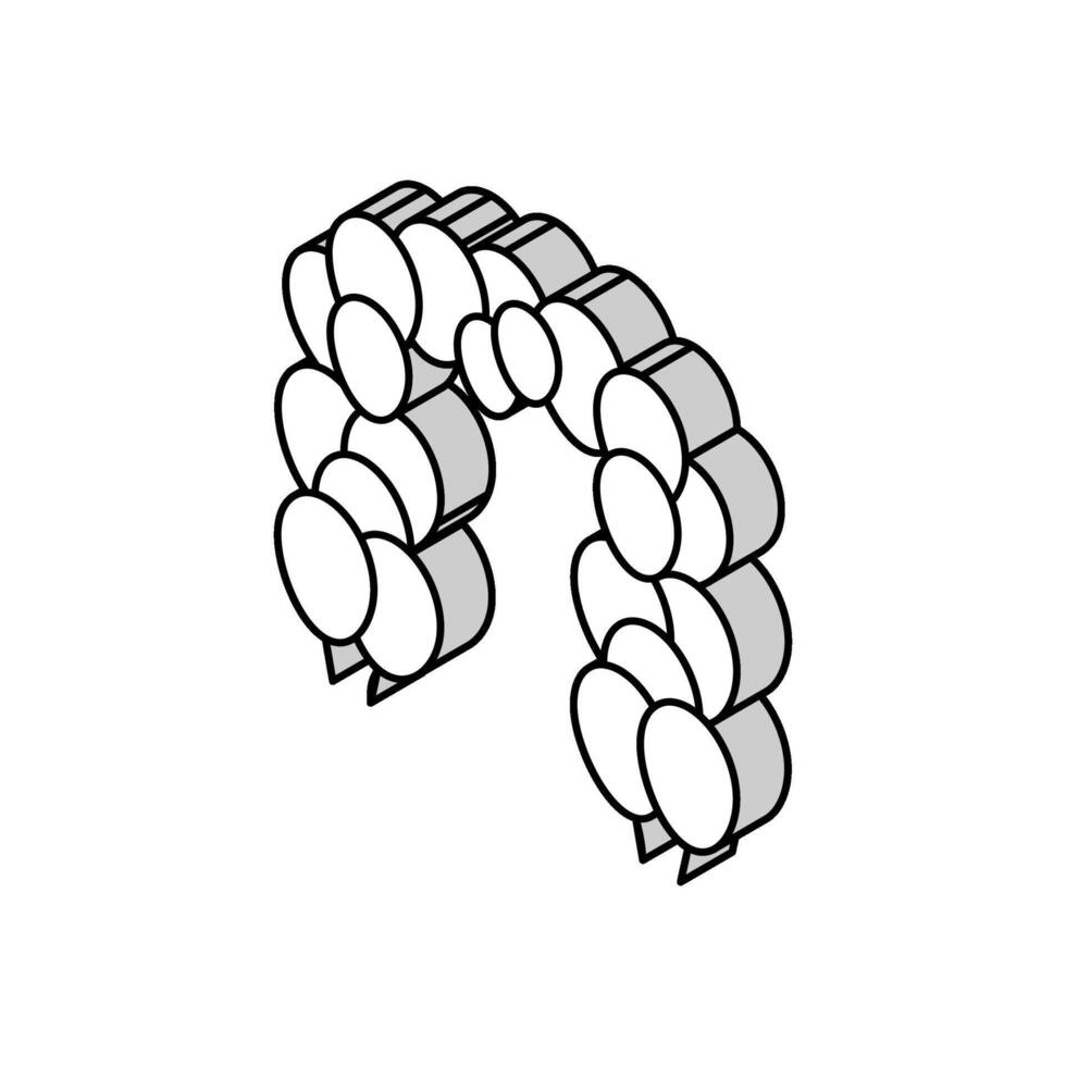 ballong båge och kolumn isometrisk ikon vektor illustration
